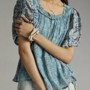 Anthropologie Let Me Be Chiffon Blouse - Size Small